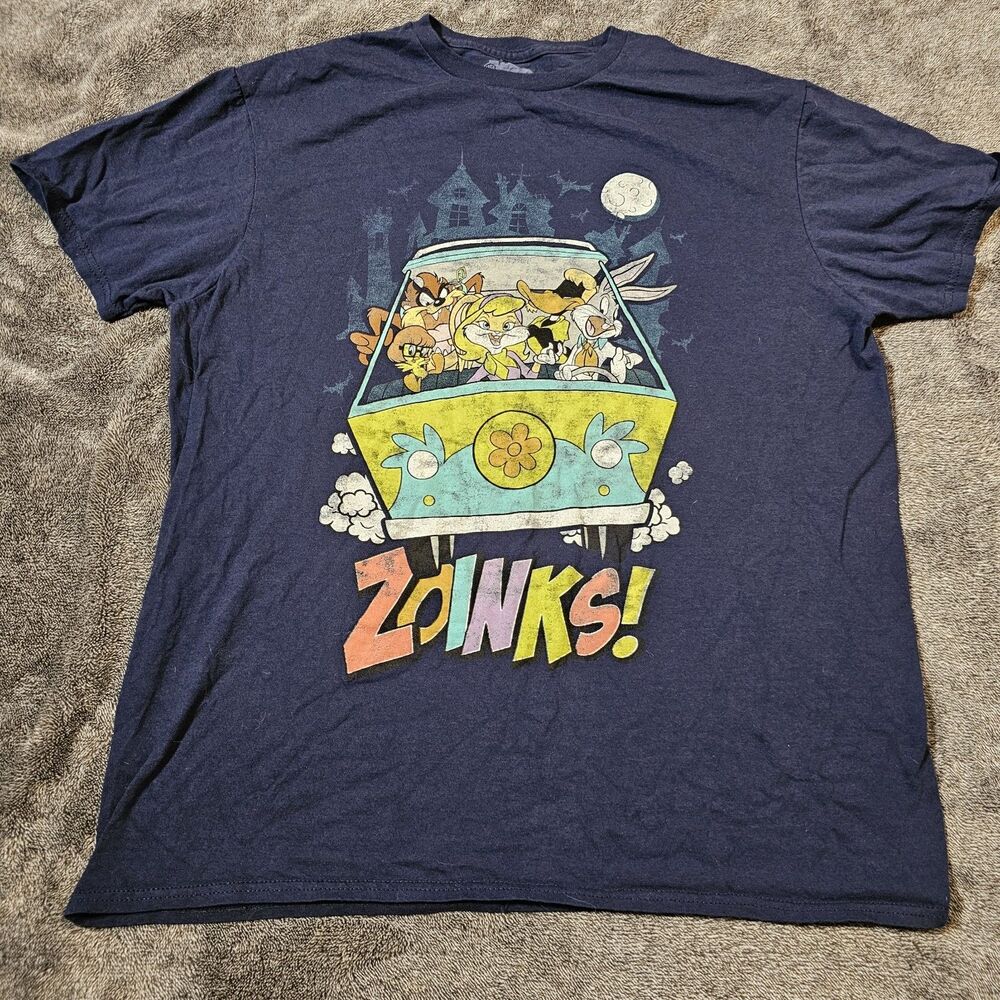 WB Looney Tunes Adult Large Scooby Doo Mystery Machine Zoinks T Shirt